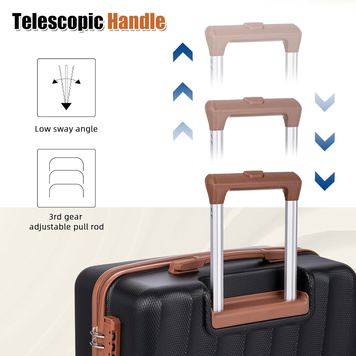 Carry on Luggage Sets 22x14x9 Airline Approved Durable Travel Luggage Suitcases with Wheels,ABS Hard Case Suitcases with Spinner Wheels,(Orange, Sets(20"/DB/TB))