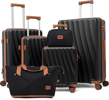 Carry on Luggage Sets 22x14x9 Airline Approved Durable Travel Luggage Suitcases with Wheels,ABS Hard Case Suitcases with Spinner Wheels,(Orange, Sets(20"/DB/TB))
