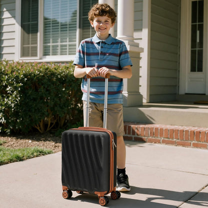 Carry on Luggage Sets 22x14x9 Airline Approved Durable Travel Luggage Suitcases with Wheels,ABS Hard Case Suitcases with Spinner Wheels,(Orange, Sets(20"/DB/TB))