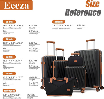 Carry on Luggage Sets 22x14x9 Airline Approved Durable Travel Luggage Suitcases with Wheels,ABS Hard Case Suitcases with Spinner Wheels,(Orange, Sets(20"/DB/TB))
