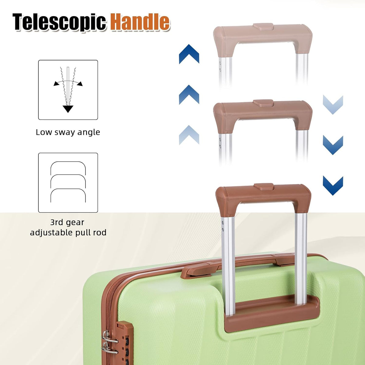 Carry on Luggage Sets 22x14x9 Airline Approved Durable Travel Luggage Suitcases with Wheels,ABS Hard Case Suitcases with Spinner Wheels,(Orange, Sets(20"/DB/TB))