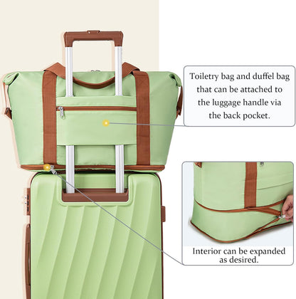 Carry on Luggage Sets 22x14x9 Airline Approved Durable Travel Luggage Suitcases with Wheels,ABS Hard Case Suitcases with Spinner Wheels,(Orange, Sets(20"/DB/TB))