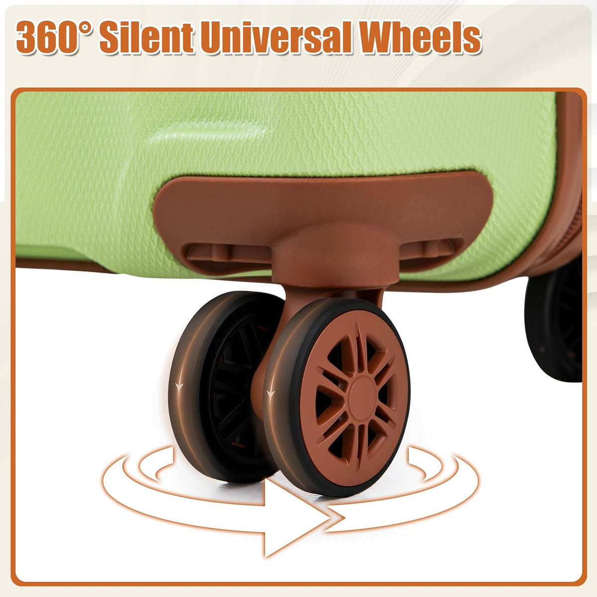 Carry on Luggage Sets 22x14x9 Airline Approved Durable Travel Luggage Suitcases with Wheels,ABS Hard Case Suitcases with Spinner Wheels,(Orange, Sets(20"/DB/TB))