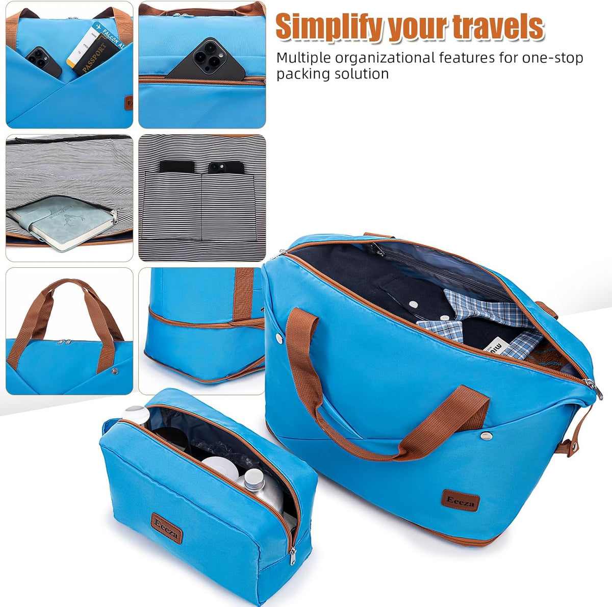 Carry on Luggage Sets 22x14x9 Airline Approved Durable Travel Luggage Suitcases with Wheels,ABS Hard Case Suitcases with Spinner Wheels,(Orange, Sets(20"/DB/TB))
