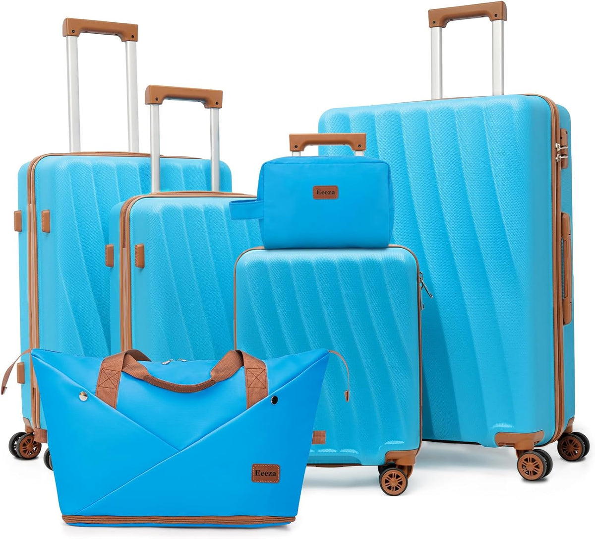 Carry on Luggage Sets 22x14x9 Airline Approved Durable Travel Luggage Suitcases with Wheels,ABS Hard Case Suitcases with Spinner Wheels,(Orange, Sets(20"/DB/TB))