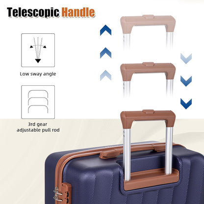 Carry on Luggage Sets 22x14x9 Airline Approved Durable Travel Luggage Suitcases with Wheels,ABS Hard Case Suitcases with Spinner Wheels,(Orange, Sets(20"/DB/TB))