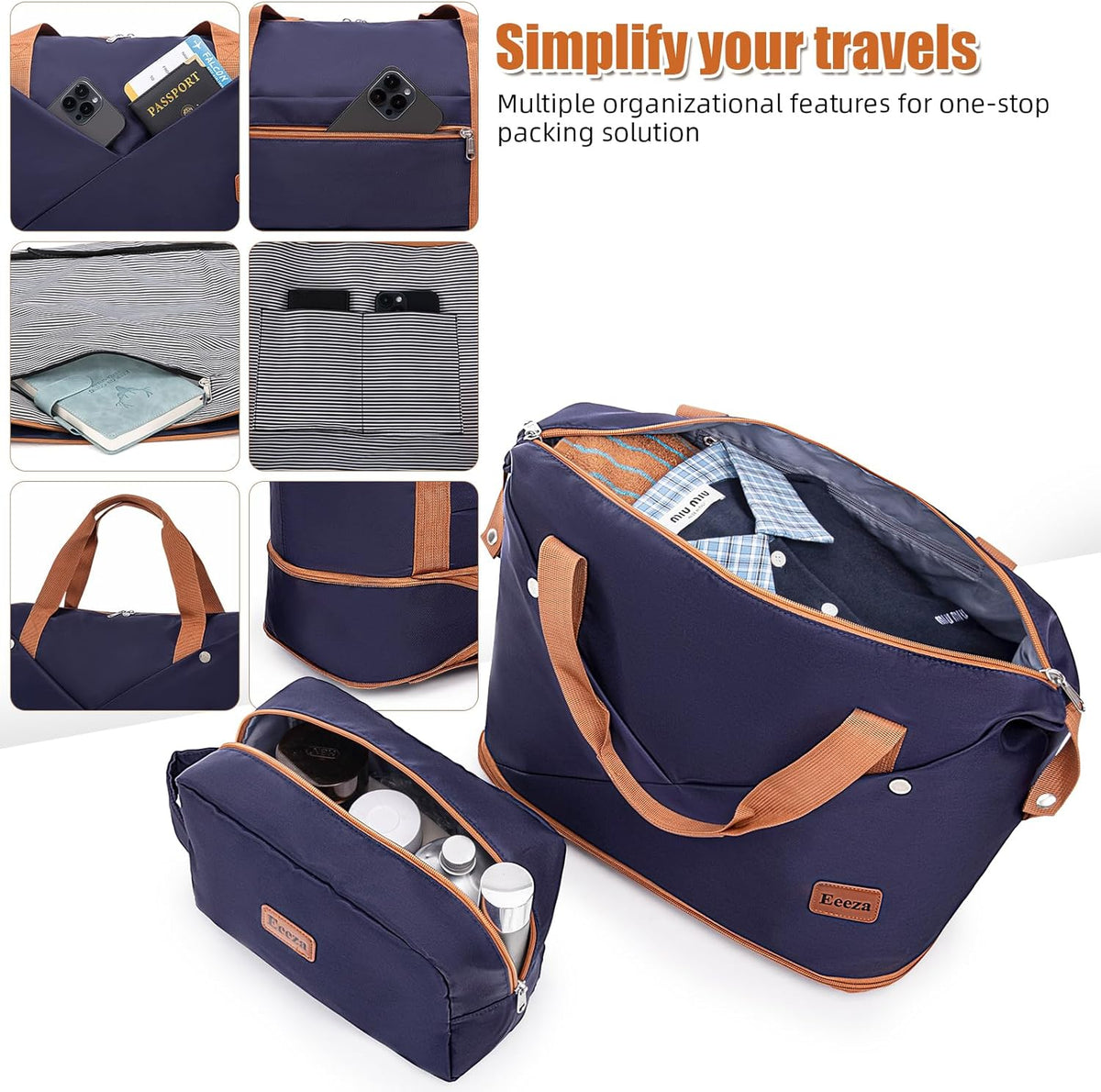 Carry on Luggage Sets 22x14x9 Airline Approved Durable Travel Luggage Suitcases with Wheels,ABS Hard Case Suitcases with Spinner Wheels,(Orange, Sets(20"/DB/TB))