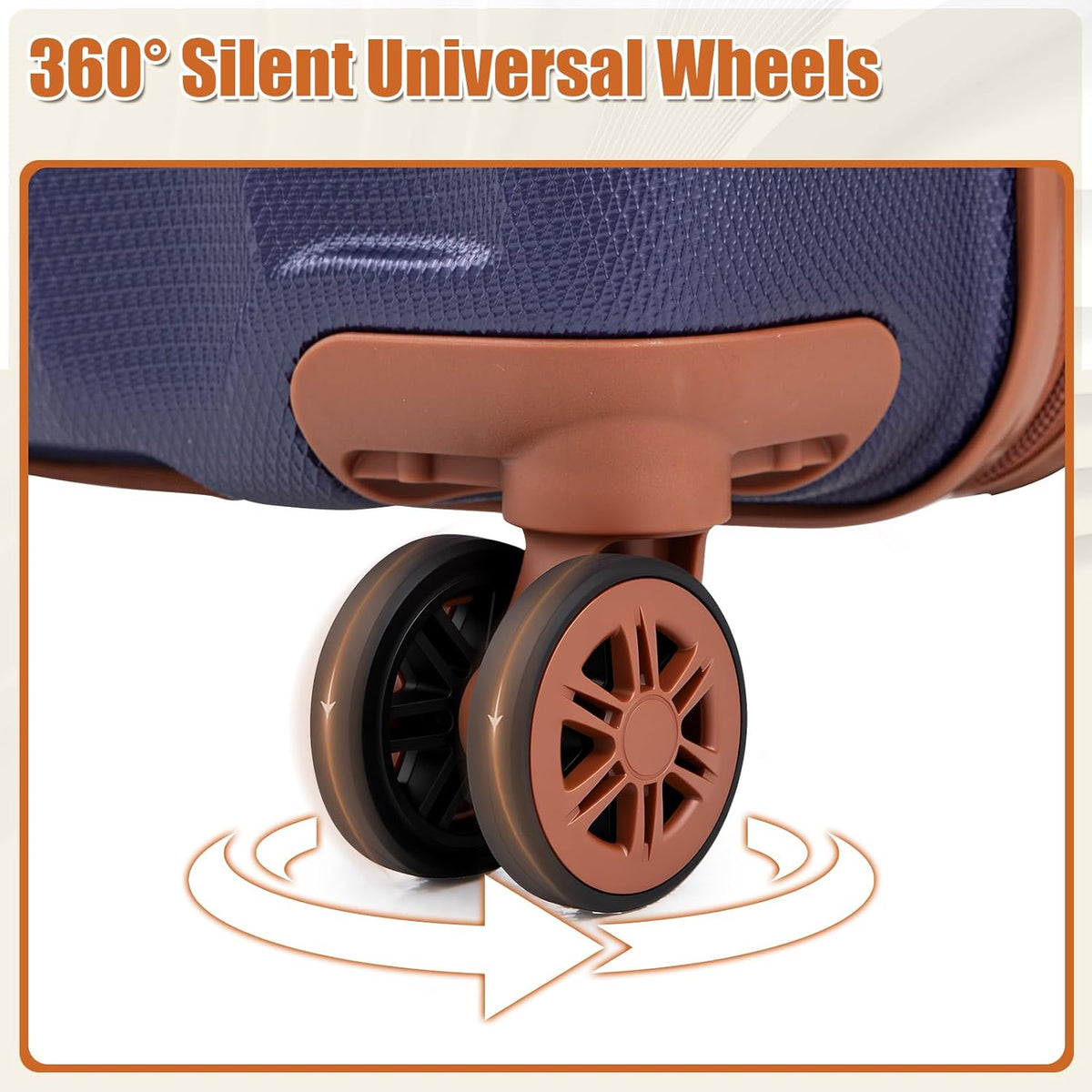 Carry on Luggage Sets 22x14x9 Airline Approved Durable Travel Luggage Suitcases with Wheels,ABS Hard Case Suitcases with Spinner Wheels,(Orange, Sets(20"/DB/TB))