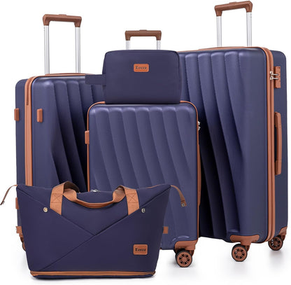 Carry on Luggage Sets 22x14x9 Airline Approved Durable Travel Luggage Suitcases with Wheels,ABS Hard Case Suitcases with Spinner Wheels,(Orange, Sets(20"/DB/TB))