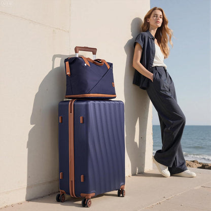 Carry on Luggage Sets 22x14x9 Airline Approved Durable Travel Luggage Suitcases with Wheels,ABS Hard Case Suitcases with Spinner Wheels,(Orange, Sets(20"/DB/TB))