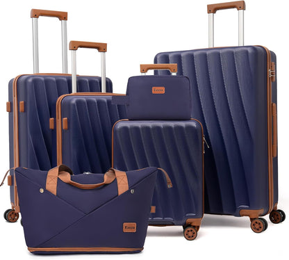 Carry on Luggage Sets 22x14x9 Airline Approved Durable Travel Luggage Suitcases with Wheels,ABS Hard Case Suitcases with Spinner Wheels,(Orange, Sets(20"/DB/TB))