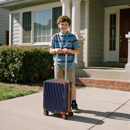 Carry on Luggage Sets 22x14x9 Airline Approved Durable Travel Luggage Suitcases with Wheels,ABS Hard Case Suitcases with Spinner Wheels,(Orange, Sets(20"/DB/TB))