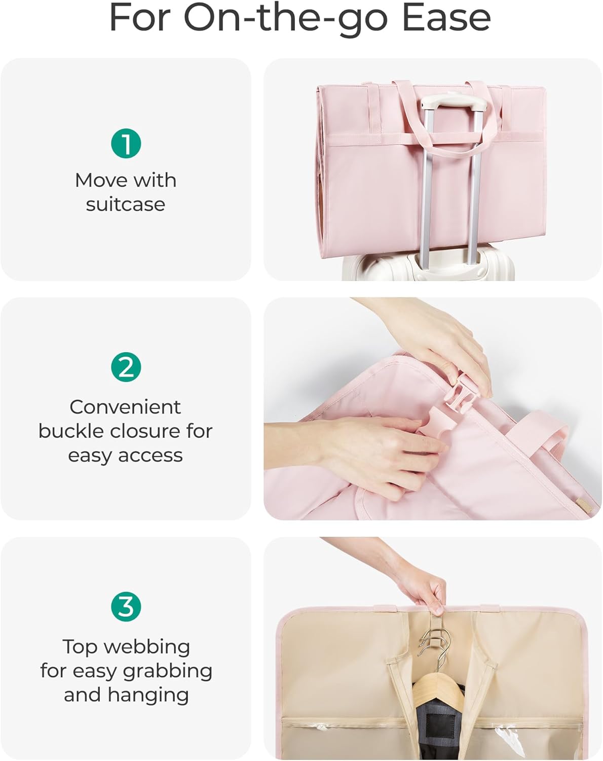 Garment Bags for Travel Foldable Carry on Suit Carrier for Hanging Clothes Stylish Dress Carrier Large Convertible Weekender Garment Bags for Women Men