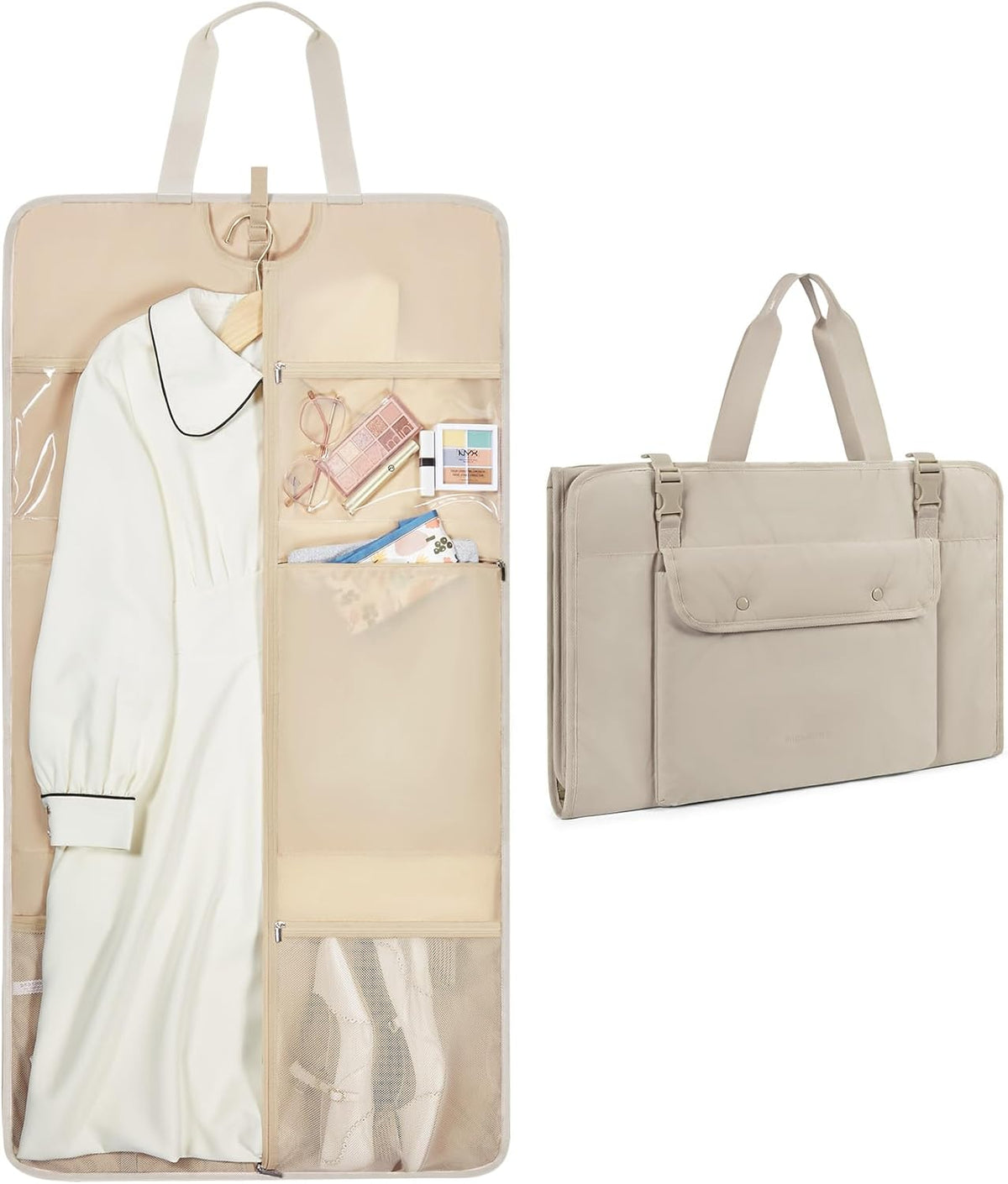 Garment Bags for Travel Foldable Carry on Suit Carrier for Hanging Clothes Stylish Dress Carrier Large Convertible Weekender Garment Bags for Women Men
