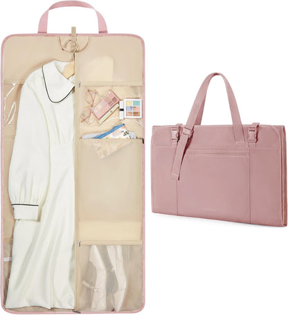 Garment Bags for Travel Foldable Carry on Suit Carrier for Hanging Clothes Stylish Dress Carrier Large Convertible Weekender Garment Bags for Women Men