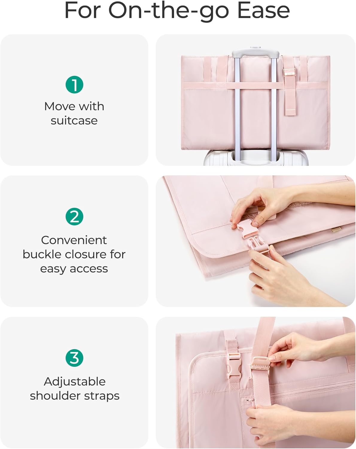 Garment Bags for Travel Foldable Carry on Suit Carrier for Hanging Clothes Stylish Dress Carrier Large Convertible Weekender Garment Bags for Women Men