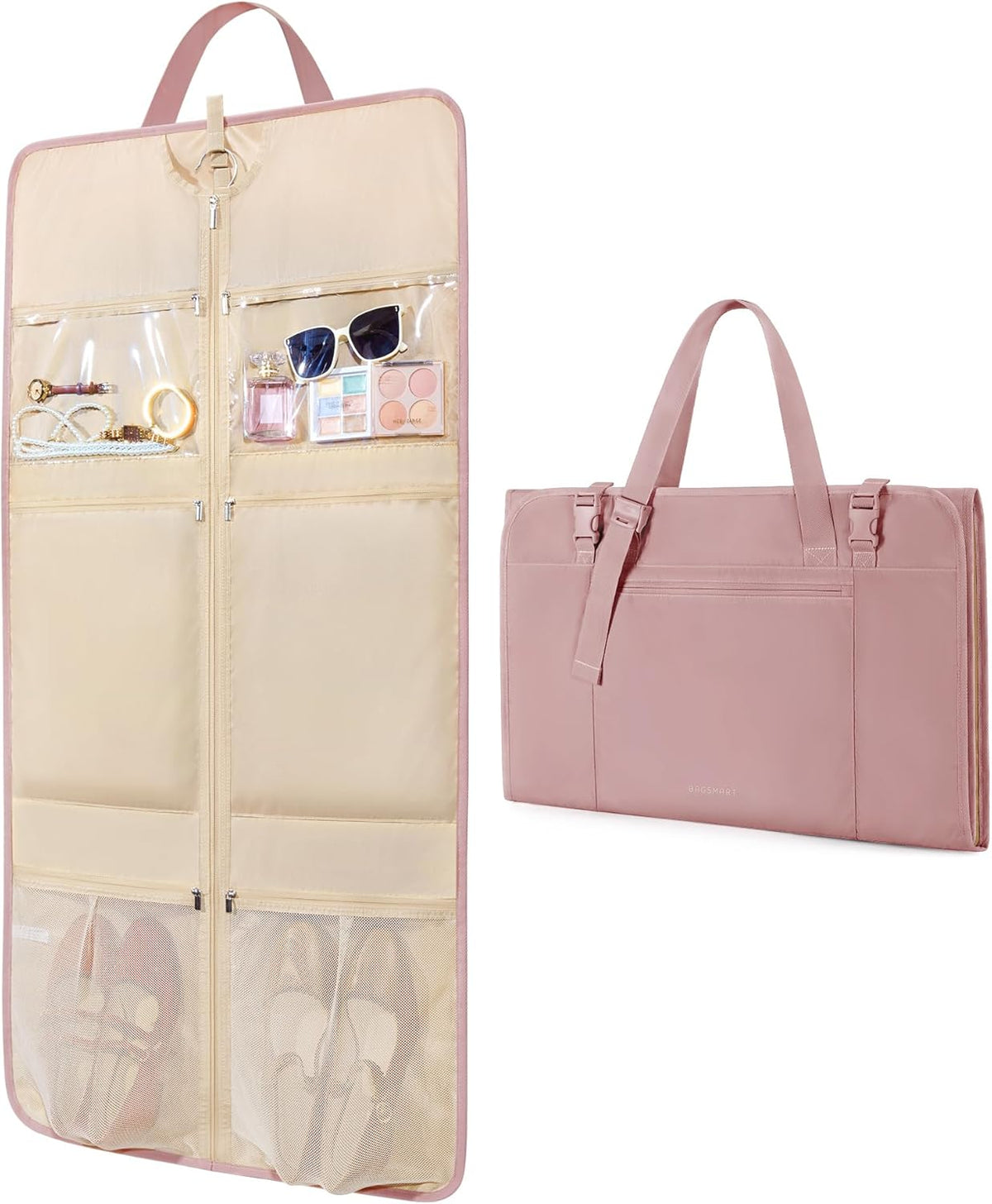 Garment Bags for Travel Foldable Carry on Suit Carrier for Hanging Clothes Stylish Dress Carrier Large Convertible Weekender Garment Bags for Women Men