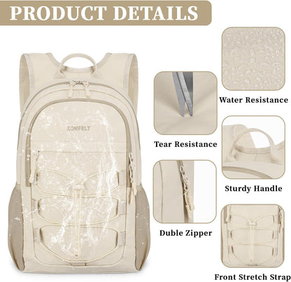 Hiking Backpack for Women Men, 15L Lightweight Packable Backpack | Water Resistant Small Travel Backpack, Lightweight Backpack, Foldable Daypack for Hiking, Walking, Cycling, Camping, Beige
