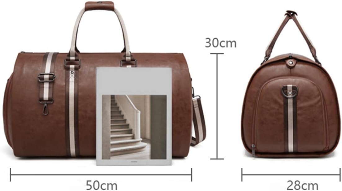 2-in-1 Travel Garment Bag Duffel/Hanging Carry on Travel Case, Convertible Foldable Garment Duffle Suit Travel Bag (Red,50 * 28 * 30cm)