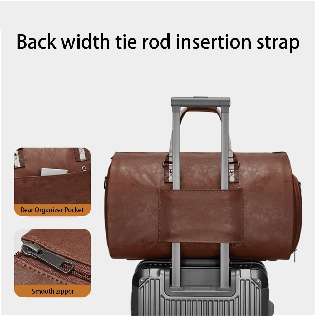 2-in-1 Travel Garment Bag Duffel/Hanging Carry on Travel Case, Convertible Foldable Garment Duffle Suit Travel Bag (Red,50 * 28 * 30cm)