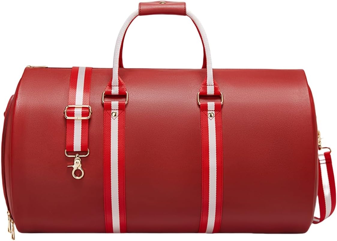 2-in-1 Travel Garment Bag Duffel/Hanging Carry on Travel Case, Convertible Foldable Garment Duffle Suit Travel Bag (Red,50 * 28 * 30cm)