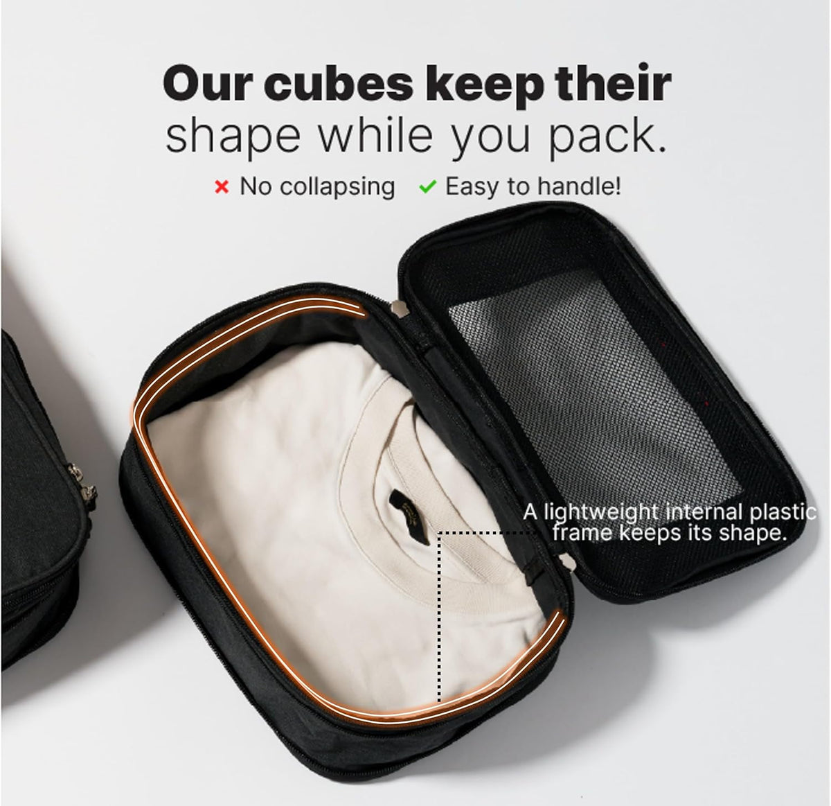 Premium Compression Packing Cubes for Travel - Suitcase Organizer Bags with Double Zipper & Breathable Mesh Panel - Space Saving Carry On Luggage Essentials (Grey)