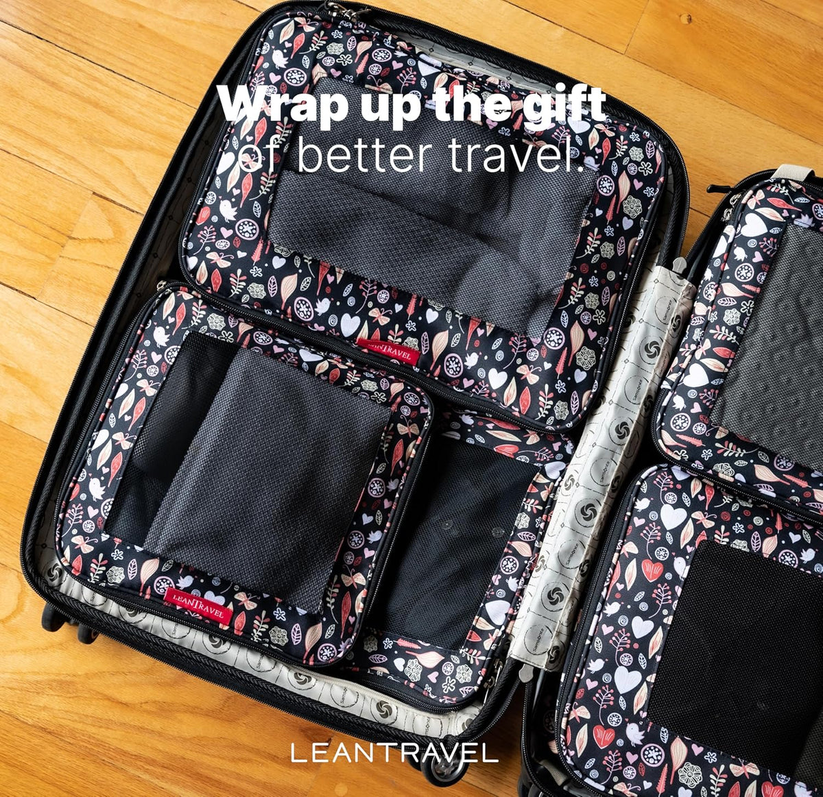 Premium Compression Packing Cubes for Travel - Suitcase Organizer Bags with Double Zipper & Breathable Mesh Panel - Space Saving Carry On Luggage Essentials (Grey)
