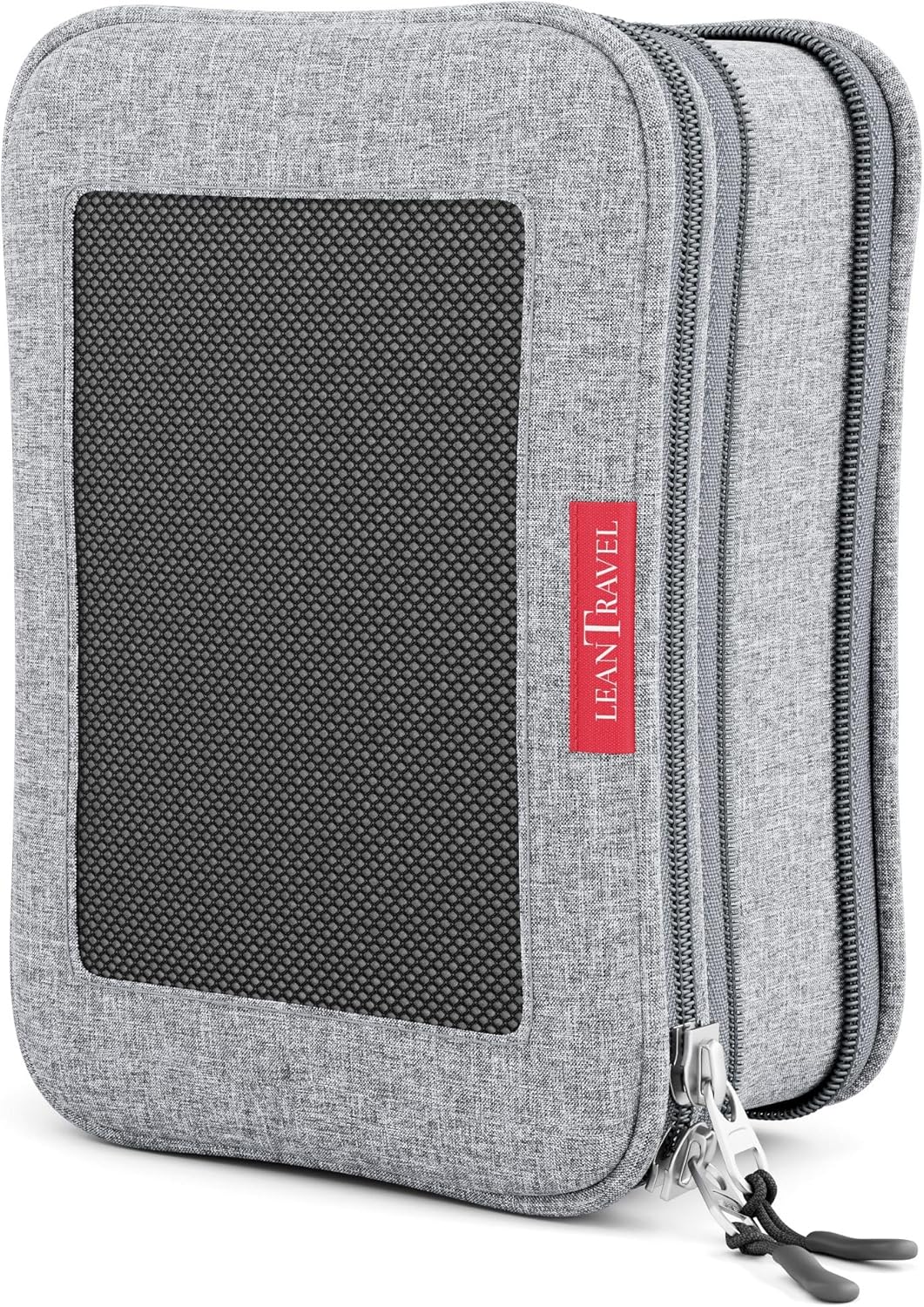 Premium Compression Packing Cubes for Travel - Suitcase Organizer Bags with Double Zipper & Breathable Mesh Panel - Space Saving Carry On Luggage Essentials (Grey)