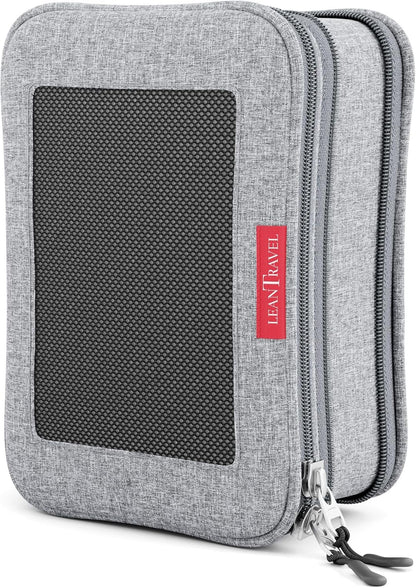 Premium Compression Packing Cubes for Travel - Suitcase Organizer Bags with Double Zipper & Breathable Mesh Panel - Space Saving Carry On Luggage Essentials (Grey)