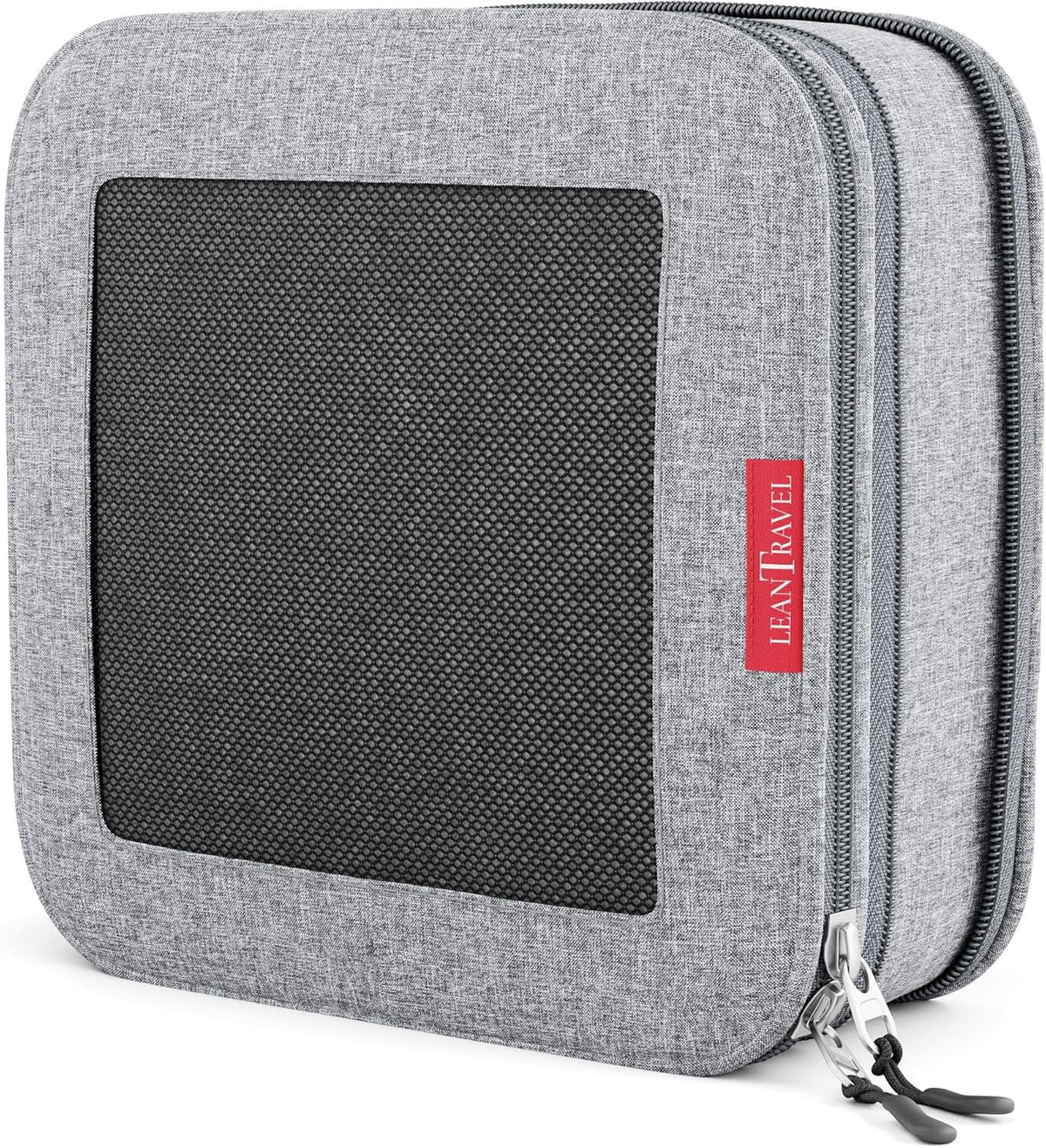 Premium Compression Packing Cubes for Travel - Suitcase Organizer Bags with Double Zipper & Breathable Mesh Panel - Space Saving Carry On Luggage Essentials (Grey)