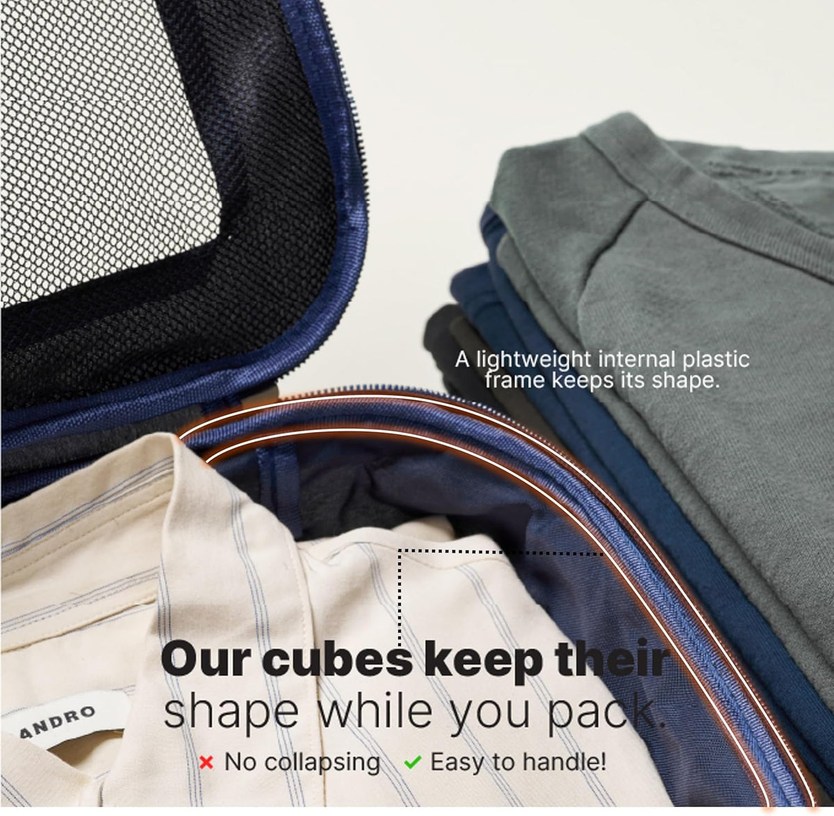 Premium Compression Packing Cubes for Travel - Suitcase Organizer Bags with Double Zipper & Breathable Mesh Panel - Space Saving Carry On Luggage Essentials (Grey)