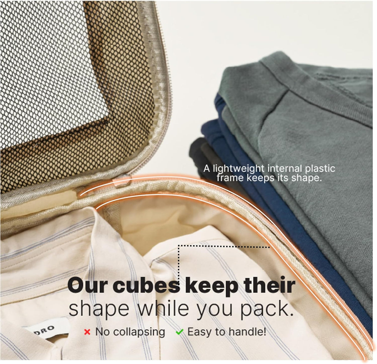 Premium Compression Packing Cubes for Travel - Suitcase Organizer Bags with Double Zipper & Breathable Mesh Panel - Space Saving Carry On Luggage Essentials (Grey)