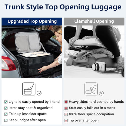 20 Inch Carry on Luggage 22x14x9 Airline Approved Hard Shell Suitcases with Wheels, Top Opening Expandable Carry on Luggage with Cup Holder Small Rolling Suitcase with Lock, Pink