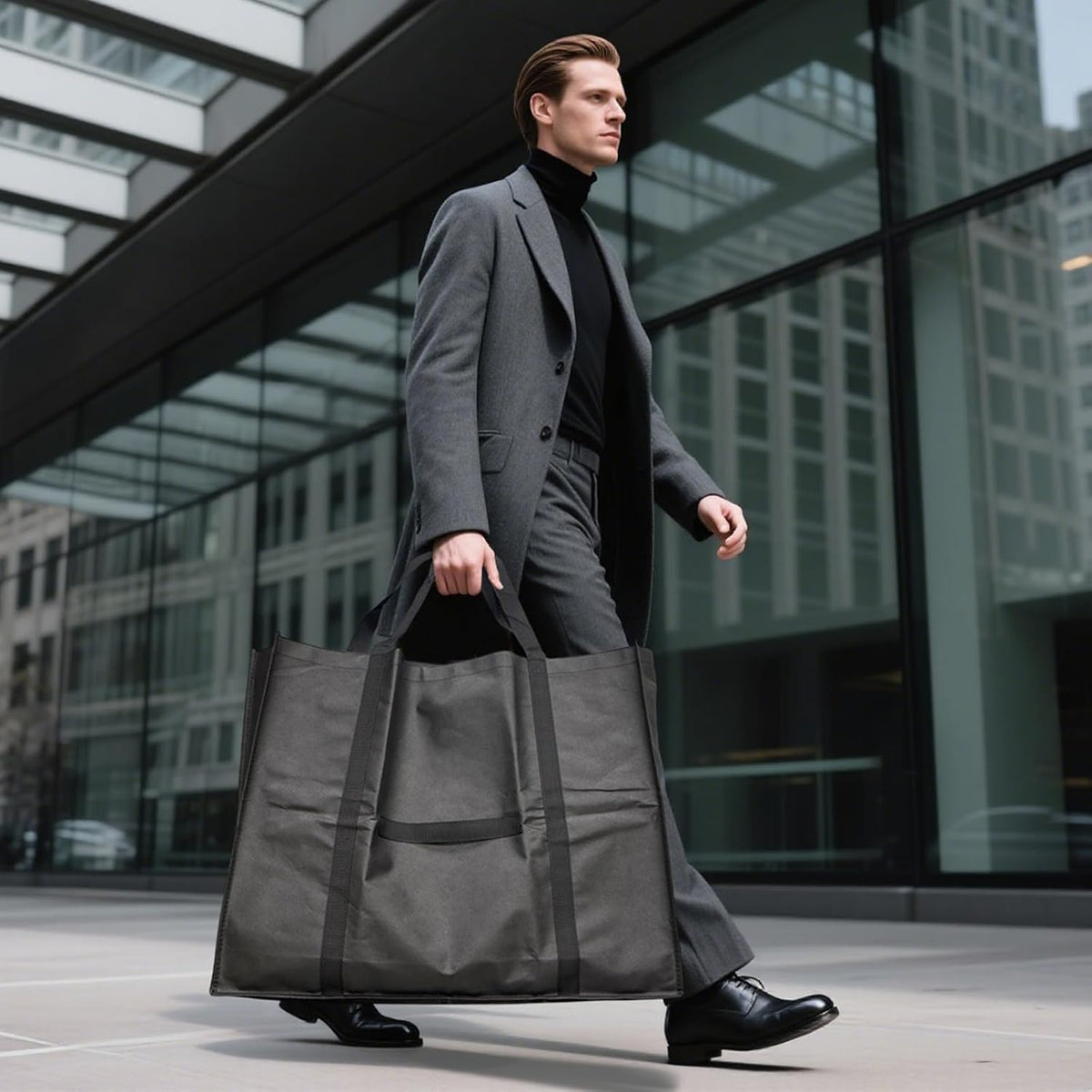 Long Garment Bag for Hanging Clothes Travel, 60'' Dress Bags for Gowns Long Dance Costumes Womens Coats, Suit Bag Clothes Cover for Closet Storage With Handles Pockets and Zipper, Black