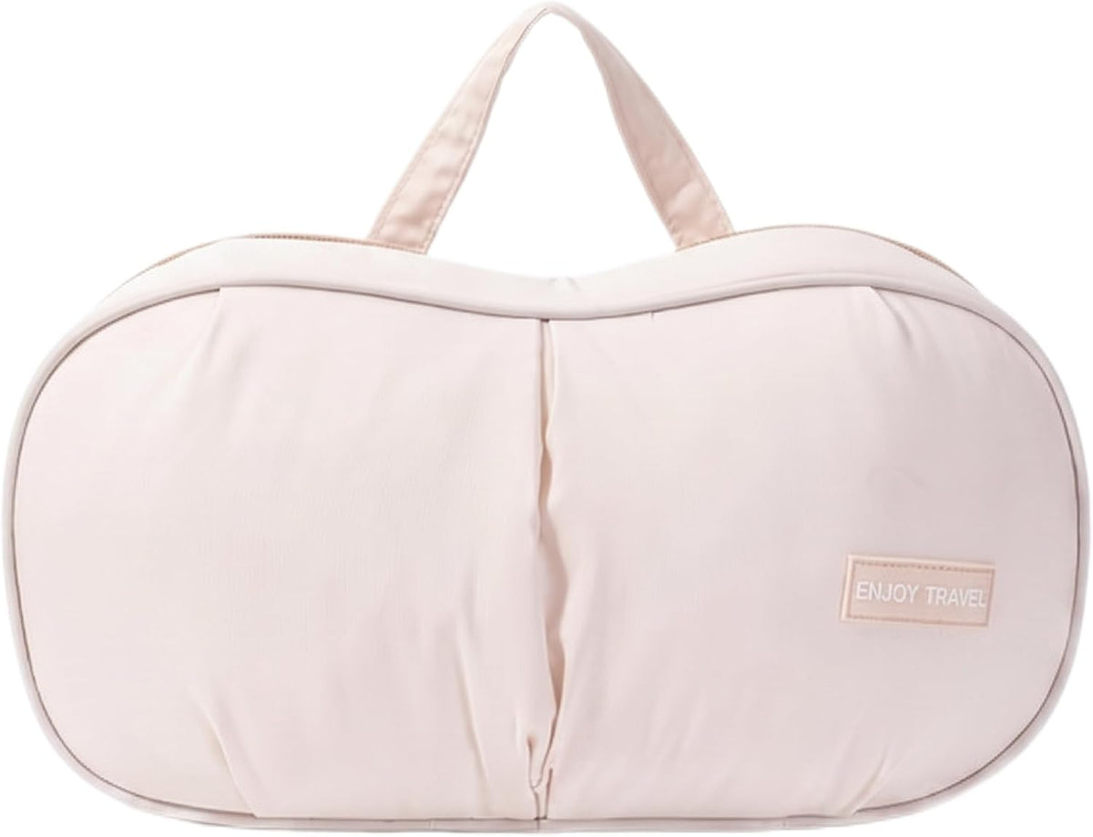 Bra and Underwear Travel Organizer Bag – Portable Bra Storage Case, Compression Packing Cubes for Travel, Waterproof Luggage Organizer for Women, Suitcase (Beige)