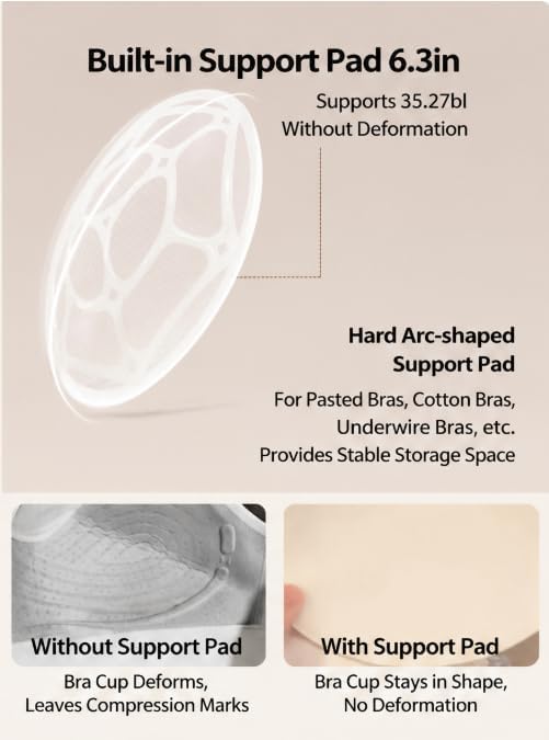 Bra and Underwear Travel Organizer Bag – Portable Bra Storage Case, Compression Packing Cubes for Travel, Waterproof Luggage Organizer for Women, Suitcase (Beige)