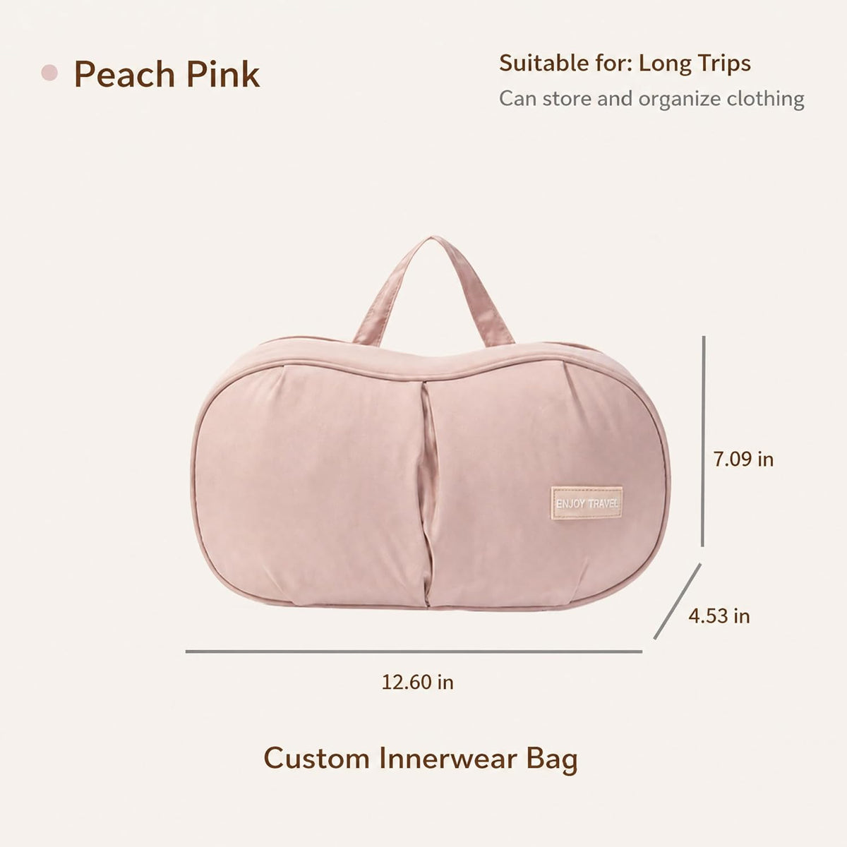 Bra and Underwear Travel Organizer Bag – Portable Bra Storage Case, Compression Packing Cubes for Travel, Waterproof Luggage Organizer for Women, Suitcase (Beige)