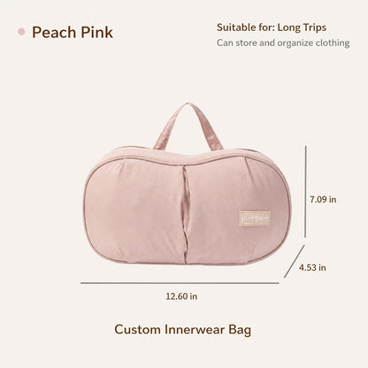 Bra and Underwear Travel Organizer Bag – Portable Bra Storage Case, Compression Packing Cubes for Travel, Waterproof Luggage Organizer for Women, Suitcase (Beige)