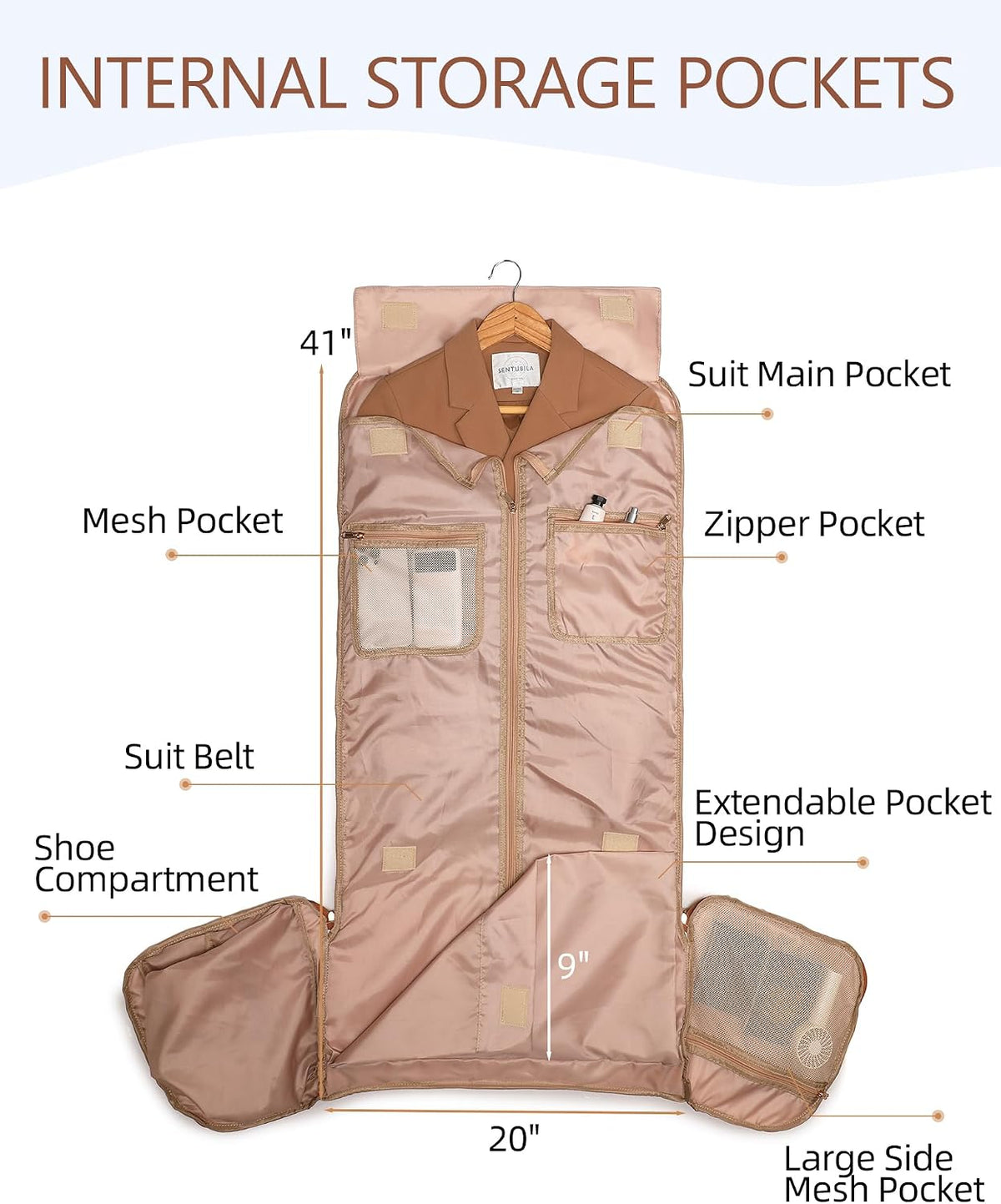 Convertible Garment Bag for Travel with Shoe Compartment, 2-in-1 Carry On Duffle for Hanging Clothes, Foldable Weekender Overnight Bag with Toiletry Bag
