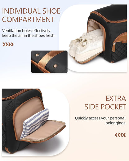 Convertible Garment Bag for Travel with Shoe Compartment, 2-in-1 Carry On Duffle for Hanging Clothes, Foldable Weekender Overnight Bag with Toiletry Bag