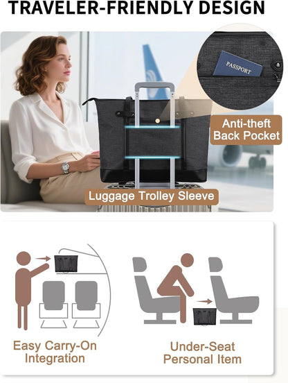Laptop Tote Bag for Women, Water Resistant 15.6 Inch Computer Handbag Purse Teacher Bag With Portable Small Pouch