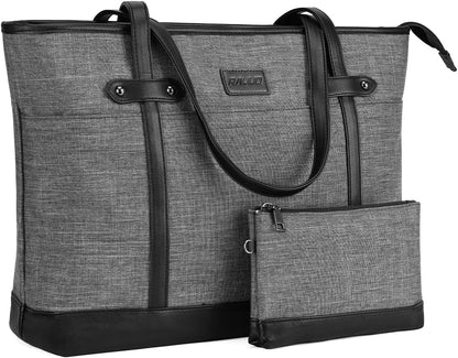 Laptop Tote Bag for Women, Water Resistant 15.6 Inch Computer Handbag Purse Teacher Bag With Portable Small Pouch