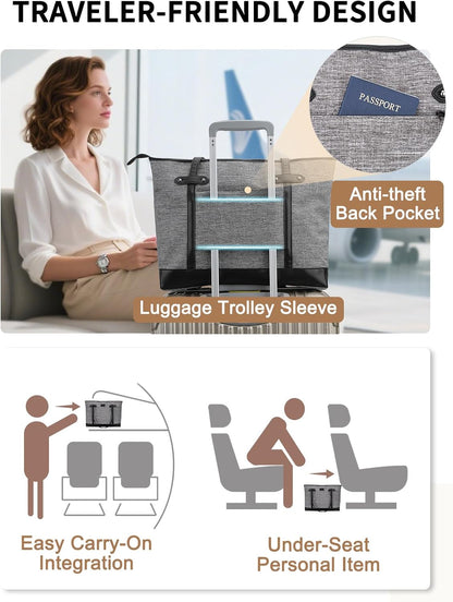 Laptop Tote Bag for Women, Water Resistant 15.6 Inch Computer Handbag Purse Teacher Bag With Portable Small Pouch