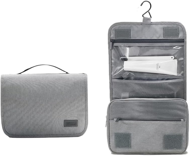 Hanging Travel Toiletry Bag Women's Cosmetic Organizer Makeup Pouch Men's Shaving Kits With Handle (Yellow Lemon)