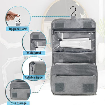 Hanging Travel Toiletry Bag Women's Cosmetic Organizer Makeup Pouch Men's Shaving Kits With Handle (Yellow Lemon)