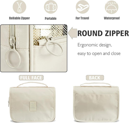 Hanging Travel Toiletry Bag Women's Cosmetic Organizer Makeup Pouch Men's Shaving Kits With Handle (Yellow Lemon)