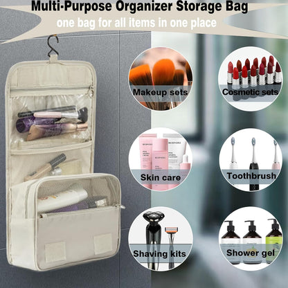 Hanging Travel Toiletry Bag Women's Cosmetic Organizer Makeup Pouch Men's Shaving Kits With Handle (Yellow Lemon)