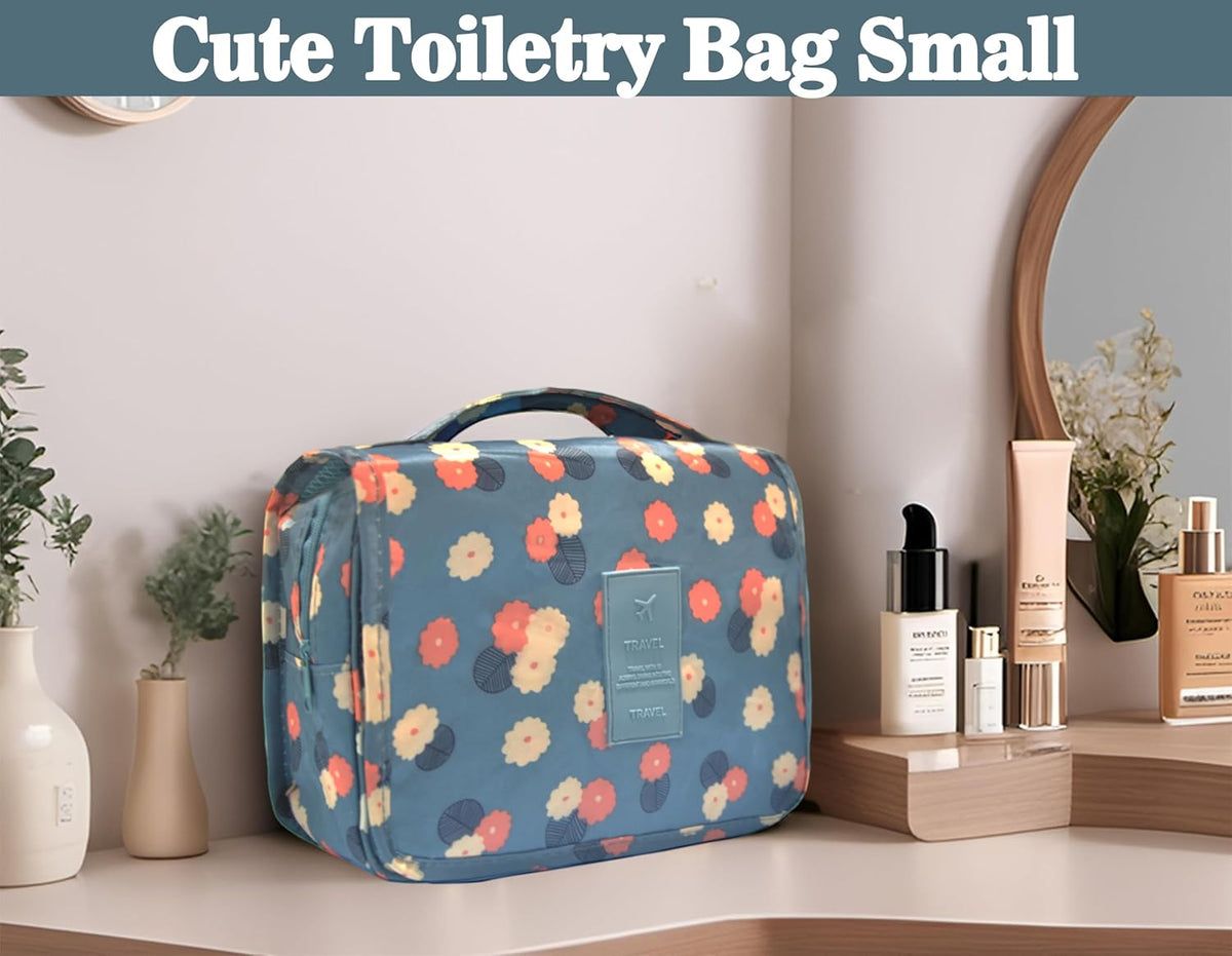 Hanging Travel Toiletry Bag Women's Cosmetic Organizer Makeup Pouch Men's Shaving Kits With Handle (Yellow Lemon)