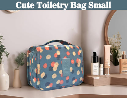 Hanging Travel Toiletry Bag Women's Cosmetic Organizer Makeup Pouch Men's Shaving Kits With Handle (Yellow Lemon)