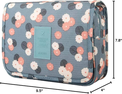 Hanging Travel Toiletry Bag Women's Cosmetic Organizer Makeup Pouch Men's Shaving Kits With Handle (Yellow Lemon)